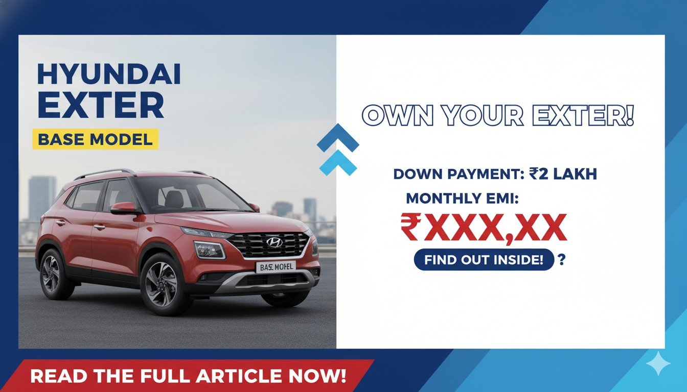 Hyundai Exter EX बेस वेरिएंट की इमेज, सफेद रंग में कॉम्पैक्ट SUV।