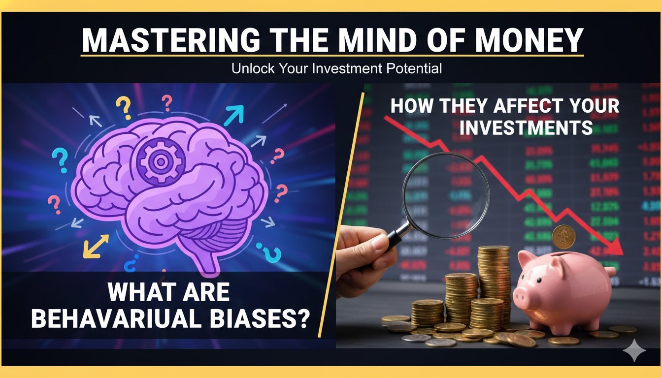 एक निवेशक स्क्रीन पर स्टॉक चार्ट देखते हुए उलझन में, व्यवहारिक पूर्वाग्रहों का प्रतिनिधित्व।