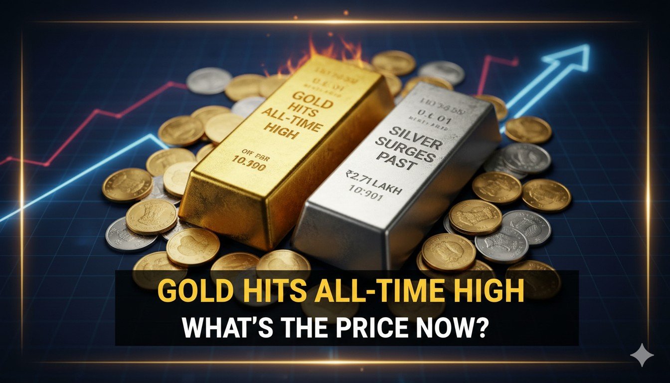 सोने और चांदी की चमकती सलाखें कीमत चार्ट के साथ