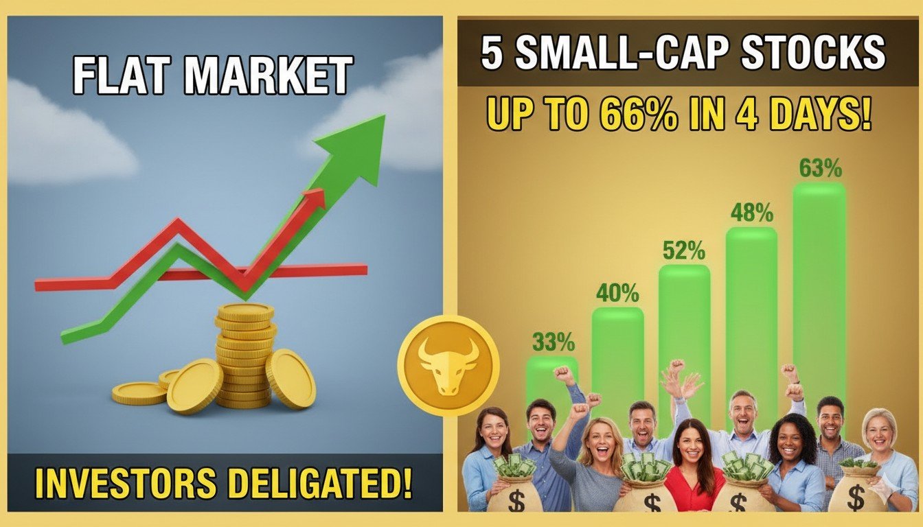 फ्लैट मार्केट में स्मॉल कैप शेयरों का उछाल दिखाता ग्राफ