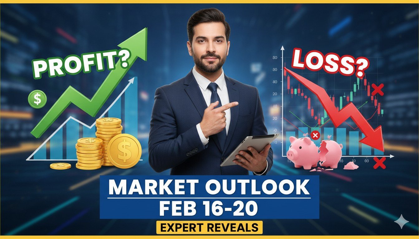 भारतीय शेयर बाजार का ग्राफ दिखाता हुआ, Nifty और Sensex इंडेक्स के साथ गिरावट और अस्थिरता का संकेत