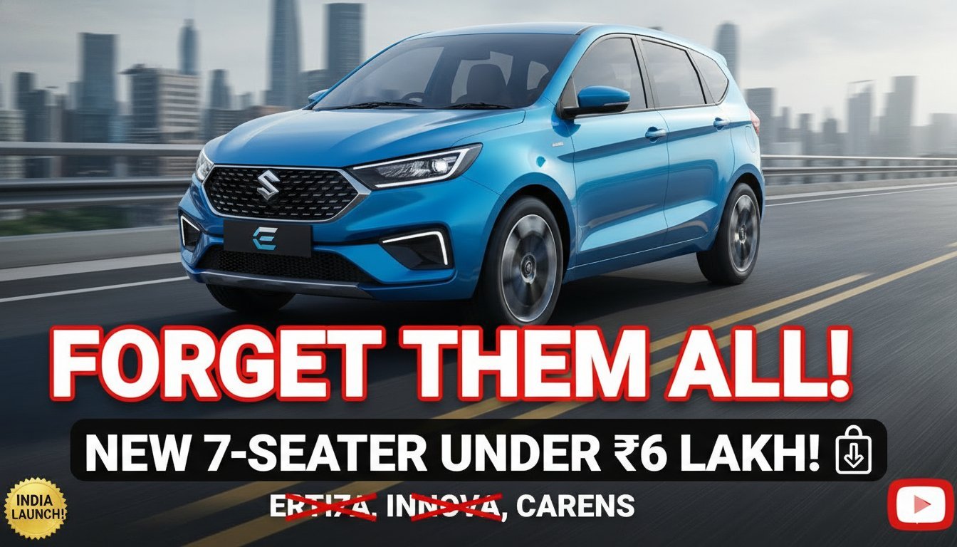 Renault Triber affordable 7-seater car in blue color front view