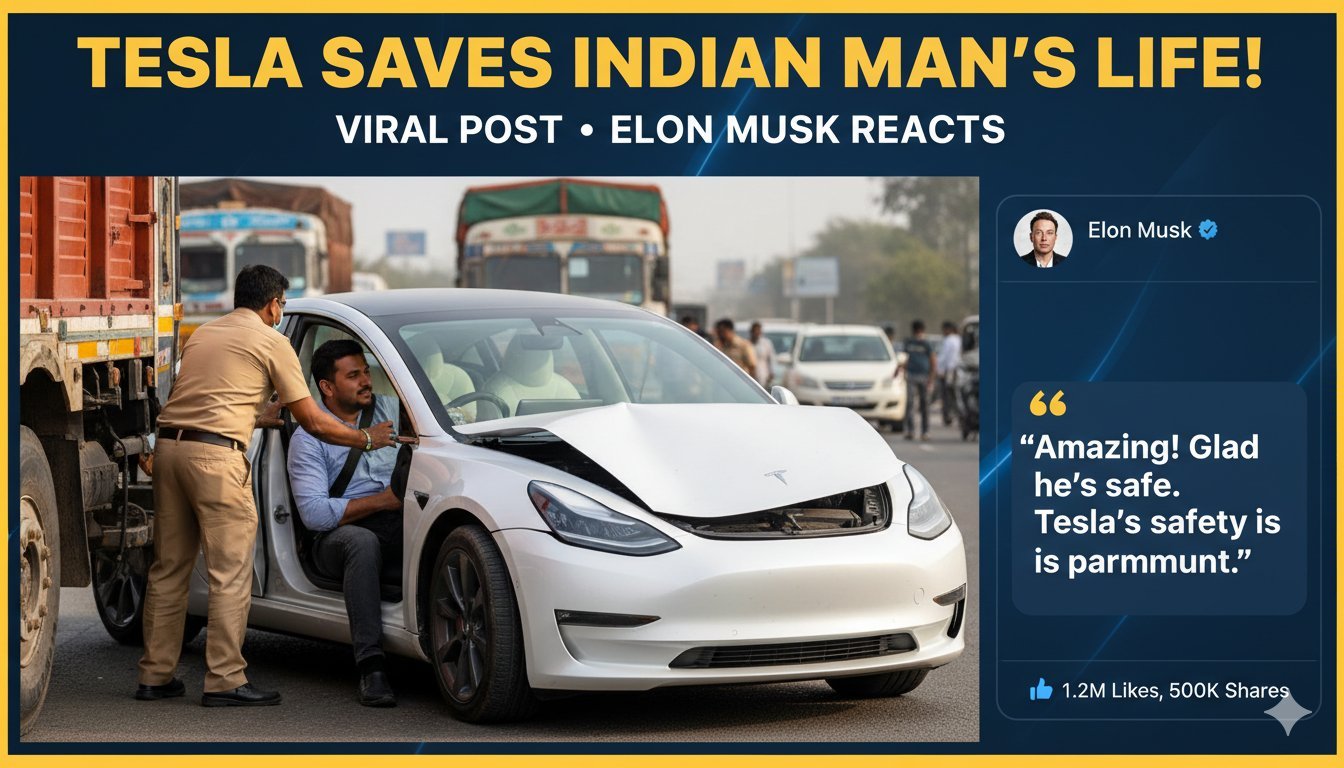 Tesla कार का FSD फीचर एक भारतीय मूल के ड्राइवर की जान बचाते हुए फ्रीवे पर सुरक्षित रोकता हुआ, Elon Musk की प्रतिक्रिया के साथ वायरल घटना