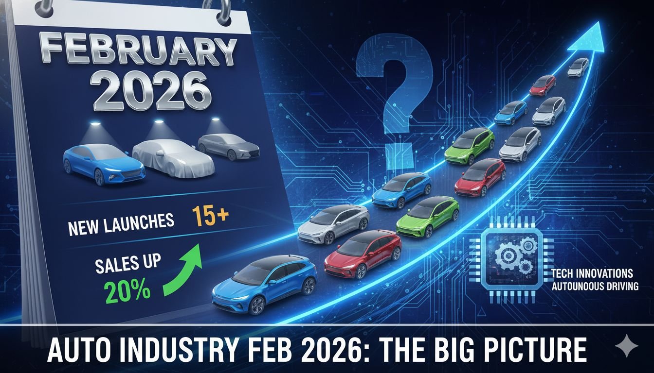 फरवरी 2026 में लॉन्च हुई प्रमुख कारें और SUVs का कोलाज, MG Majestor, Maruti e Vitara और Tata Punch EV सहित