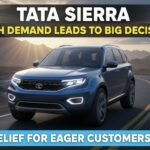 टाटा सिएरा एसयूवी की नई मॉडर्न डिजाइन वाली फ्रंट व्यू, बॉक्सी लुक के साथ