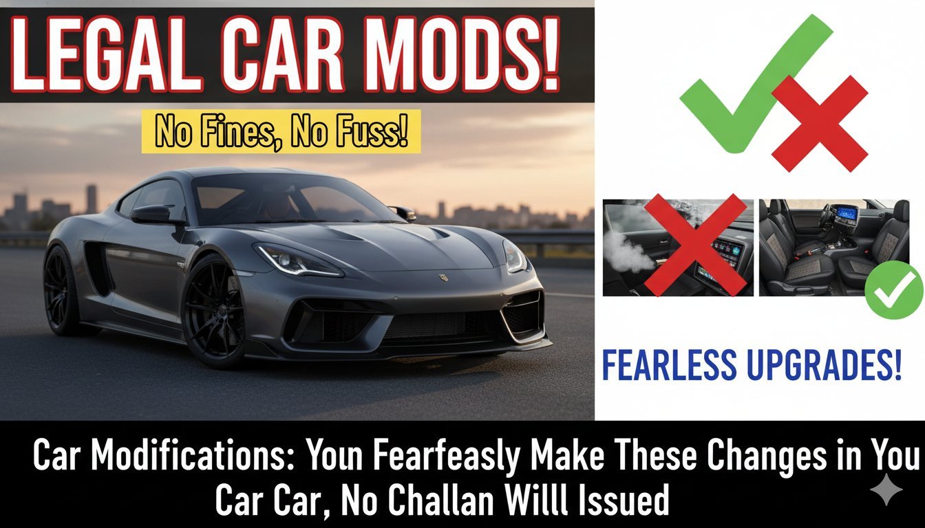 कार में वैध मॉडिफिकेशन जैसे एलॉय व्हील और LED DRLs लगी हुई एक स्टाइलिश भारतीय कार